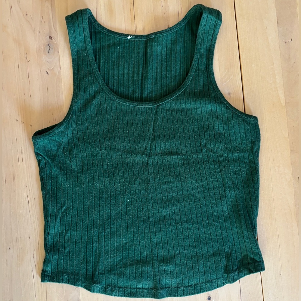 Ribbed Forest Green Tank Top - Women